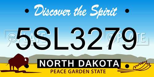 5SL3279 North Dakota License Plate