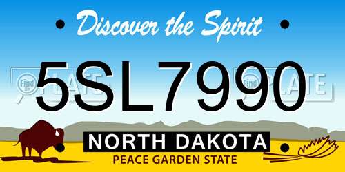5SL7990 North Dakota License Plate