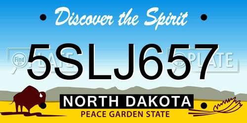5SLJ657 North Dakota License Plate