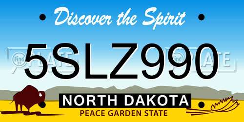 5SLZ990 North Dakota License Plate