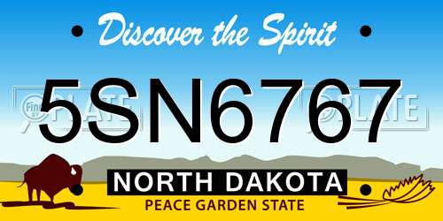 5SN6767 North Dakota License Plate