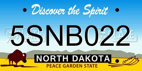 5SNB022 North Dakota License Plate