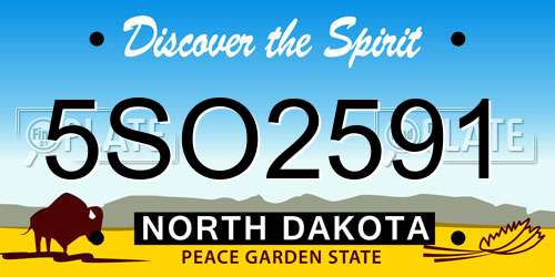 5SO2591 North Dakota License Plate