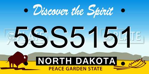 5SS5151 North Dakota License Plate