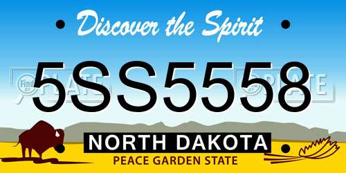 5SS5558 North Dakota License Plate
