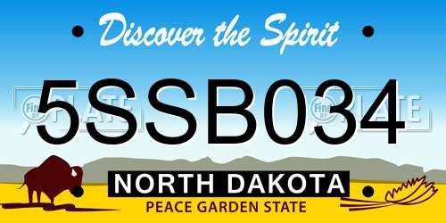 5SSB034 North Dakota License Plate