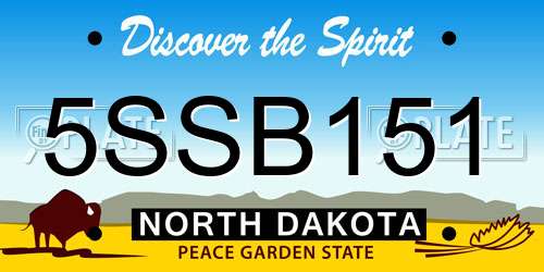 5SSB151 North Dakota License Plate