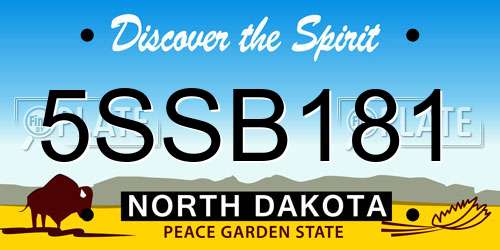5SSB181 North Dakota License Plate