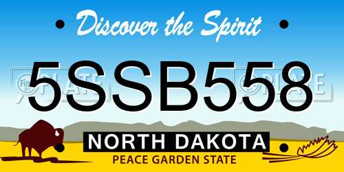 5SSB558 North Dakota License Plate