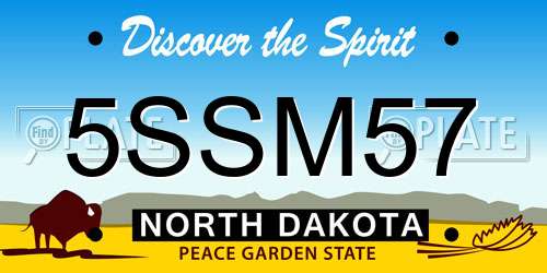 5SSM57 North Dakota License Plate