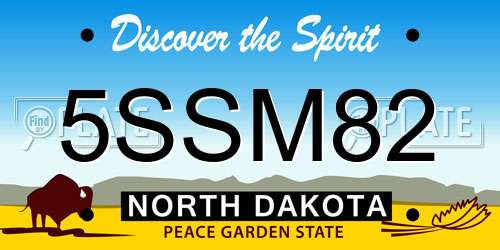5SSM82 North Dakota License Plate