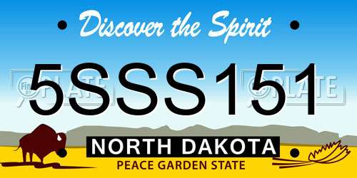 5SSS151 North Dakota License Plate