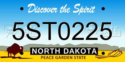 5ST0225 North Dakota License Plate