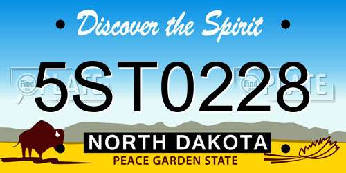 5ST0228 North Dakota License Plate
