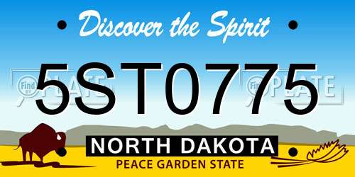 5ST0775 North Dakota License Plate