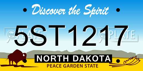 5ST1217 North Dakota License Plate