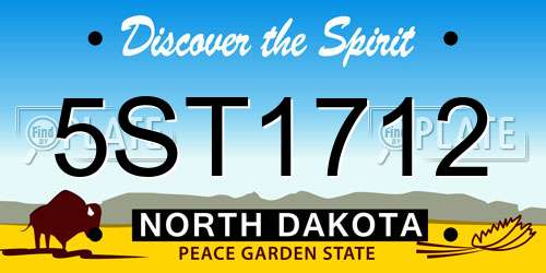 5ST1712 North Dakota License Plate