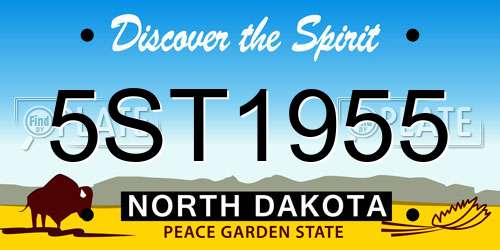 5ST1955 North Dakota License Plate