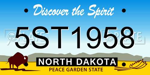 5ST1958 North Dakota License Plate