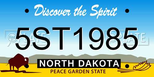 5ST1985 North Dakota License Plate