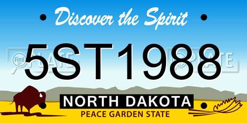 5ST1988 North Dakota License Plate