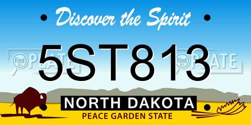 5ST813 North Dakota License Plate