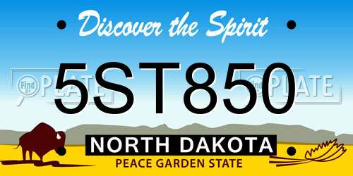 5ST850 North Dakota License Plate