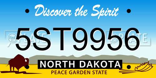 5ST9956 North Dakota License Plate