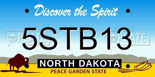 5STB13 North Dakota License Plate