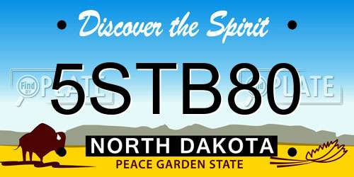 5STB80 North Dakota License Plate