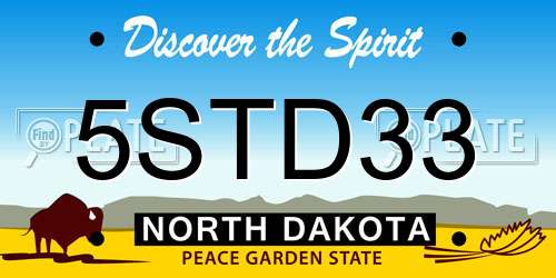 5STD33 North Dakota License Plate