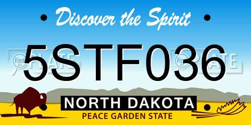 5STF036 North Dakota License Plate