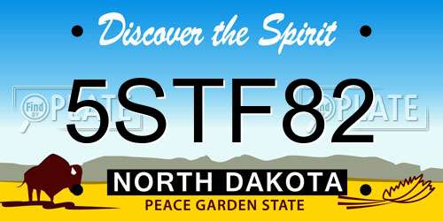 5STF82 North Dakota License Plate