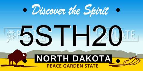 5STH20 North Dakota License Plate