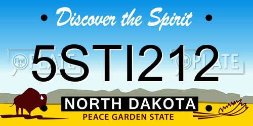 5STI212 North Dakota License Plate