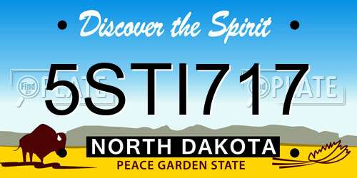 5STI717 North Dakota License Plate