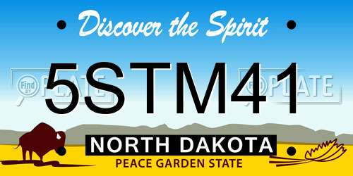 5STM41 North Dakota License Plate