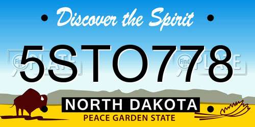 5STO778 North Dakota License Plate