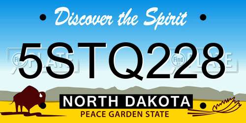 5STQ228 North Dakota License Plate