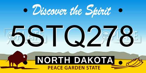 5STQ278 North Dakota License Plate