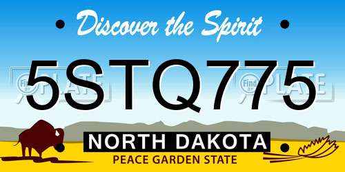 5STQ775 North Dakota License Plate