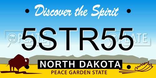 5STR55 North Dakota License Plate