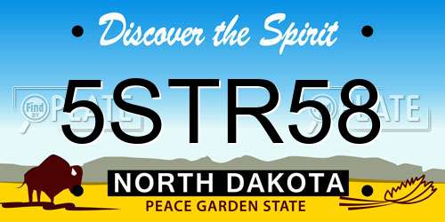 5STR58 North Dakota License Plate