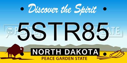 5STR85 North Dakota License Plate
