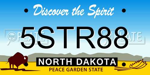 5STR88 North Dakota License Plate