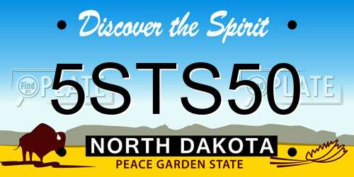 5STS50 North Dakota License Plate