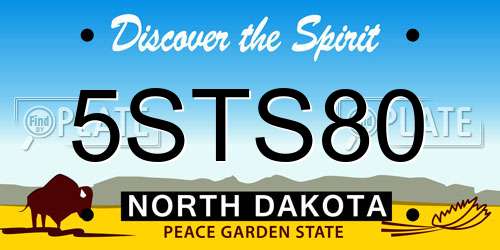 5STS80 North Dakota License Plate