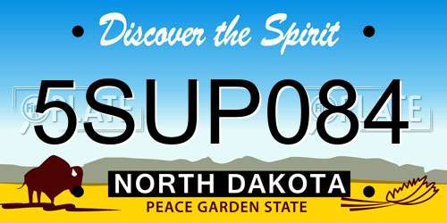 5SUP084 North Dakota License Plate
