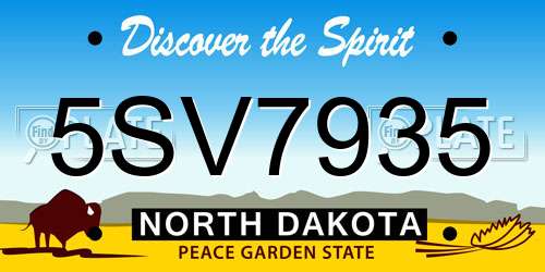 5SV7935 North Dakota License Plate