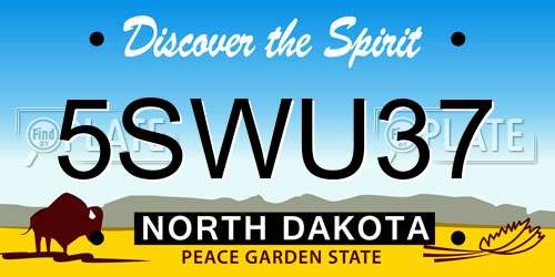 5SWU37 North Dakota License Plate